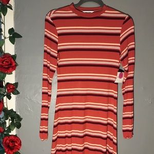 Stripped fit and flare dress